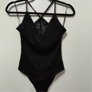 Ambiance Sexy Whimseygoth Black Lace One Piece Lingerie W/Back Cut Out Size Med